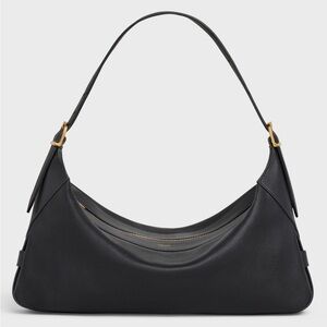 CELINE MEDIUM ROMY IN SUPPLE CALFSKIN BLACK HOBO